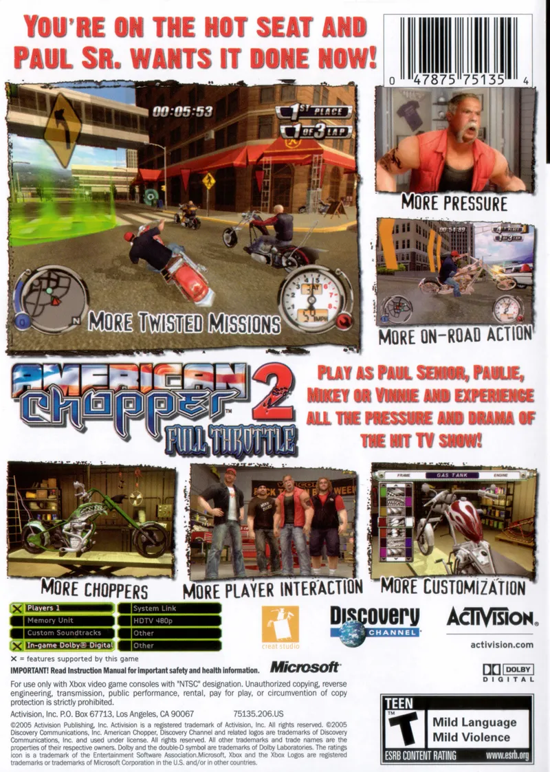 American Chopper 2: Full Throttle box back