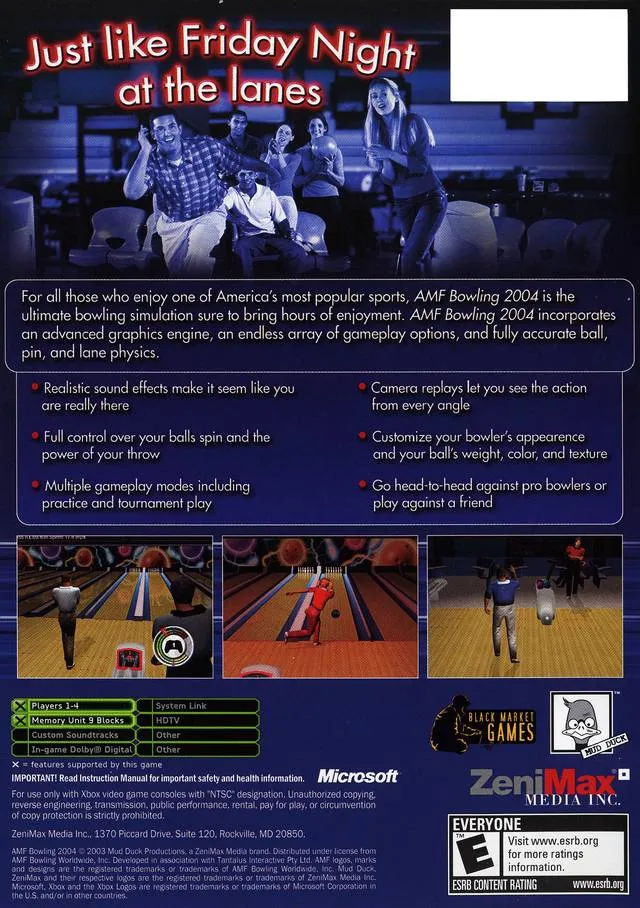 AMF Bowling 2004 box back
