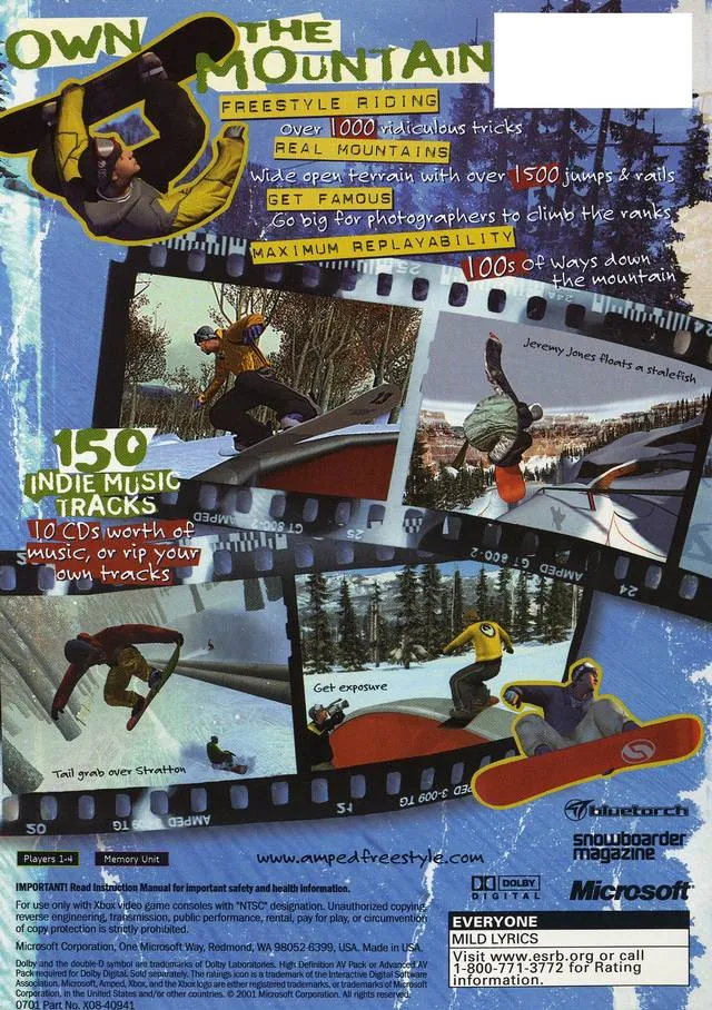 Amped: Freestyle Snowboarding box back