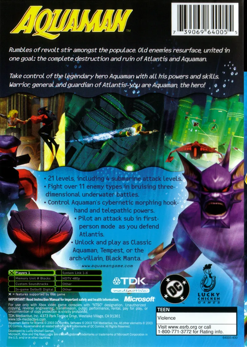 Aquaman: Battle for Atlantis box back
