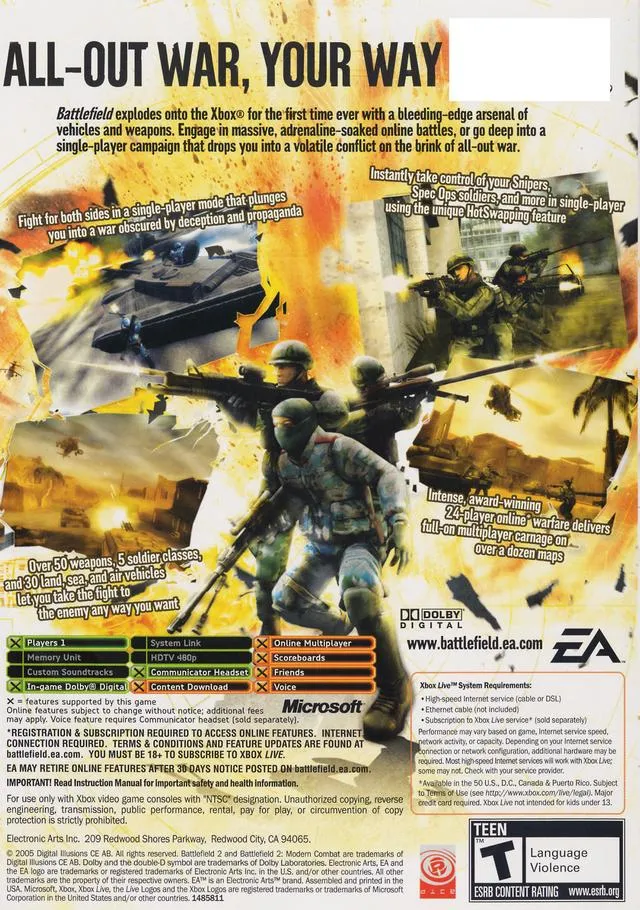Battlefield 2: Modern Combat box back