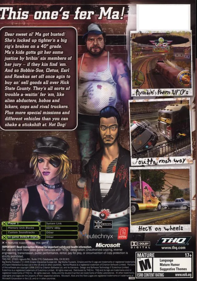 Big Mutha Truckers 2: Truck Me Harder box back