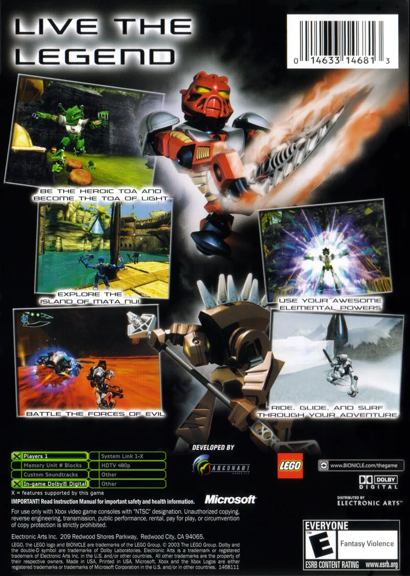 Bionicle: The Game box back