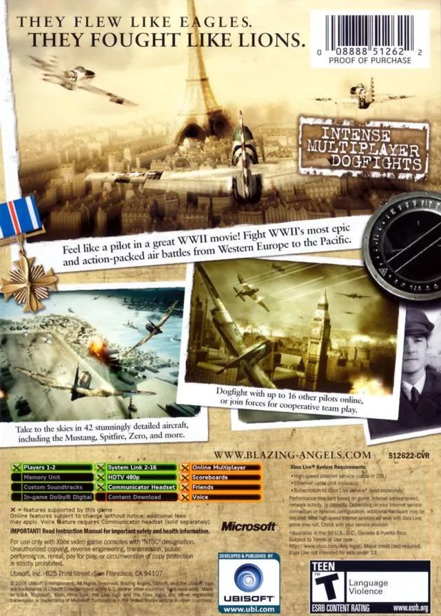 Blazing Angels: Squadrons of WWII box back