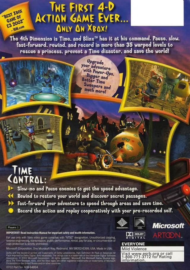 Blinx: The Time Sweeper box back