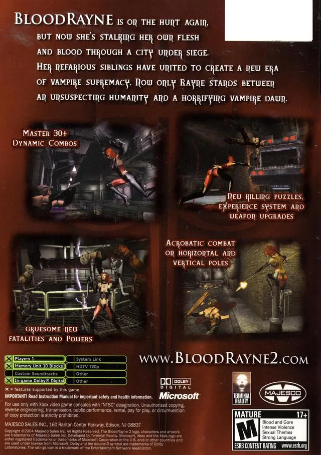 BloodRayne 2 box back