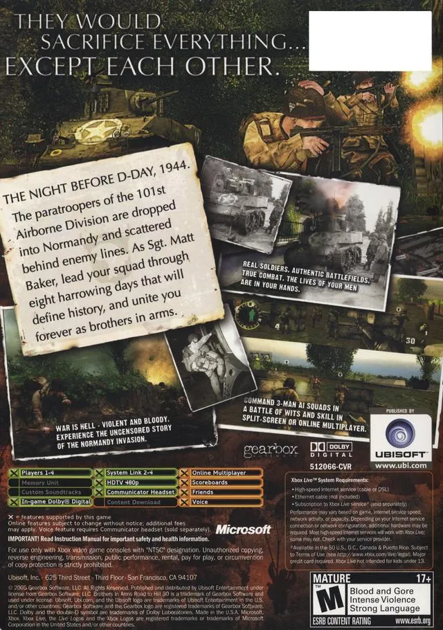 Brothers in Arms: Road to Hill 30 box back