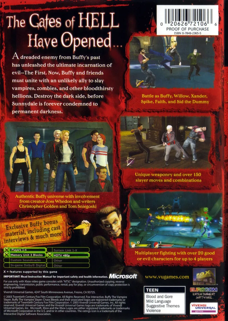 Buffy the Vampire Slayer: Chaos Bleeds box back