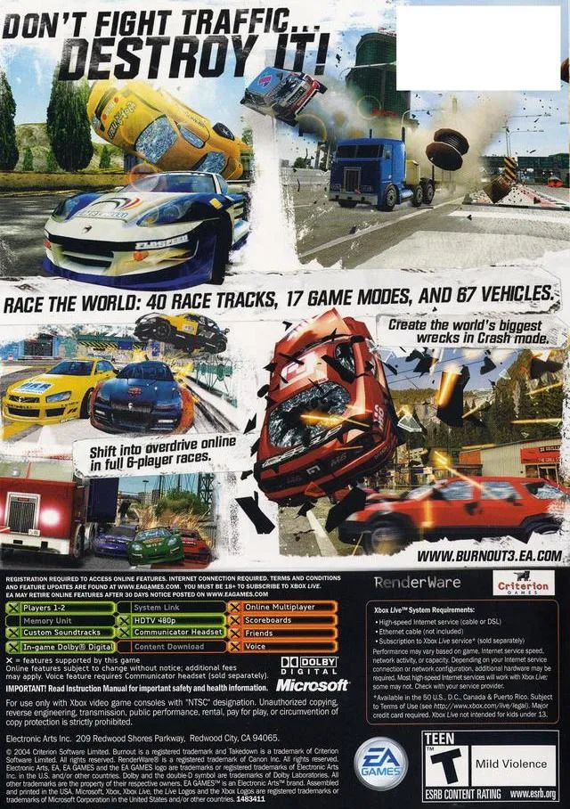 Burnout 3: Takedown box back