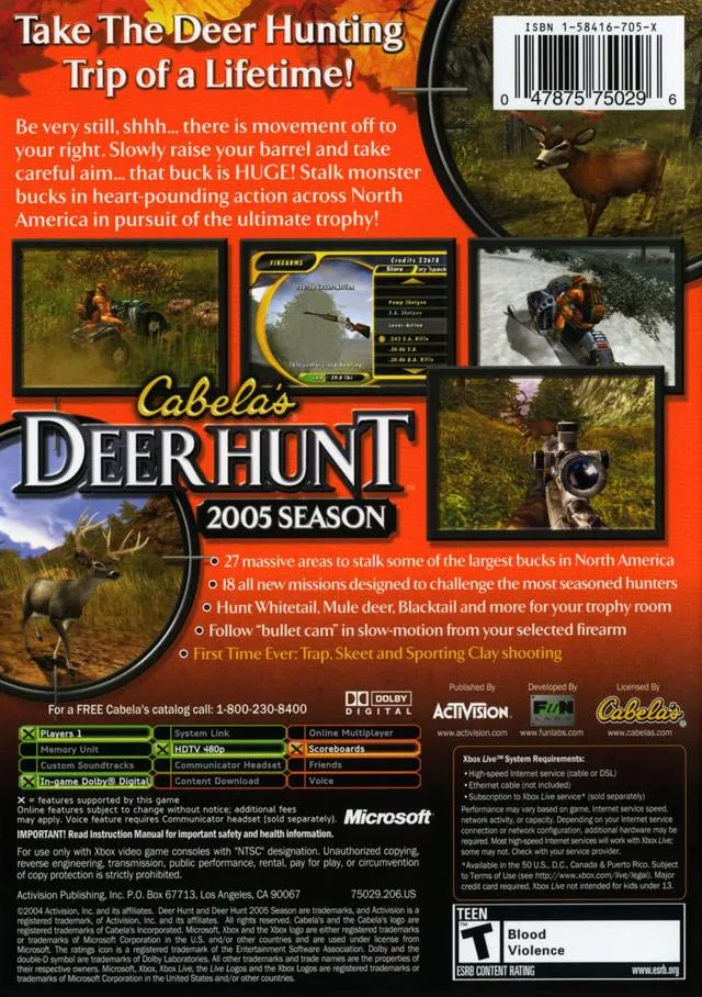 Cabela's Deer Hunt: 2005 Season box back