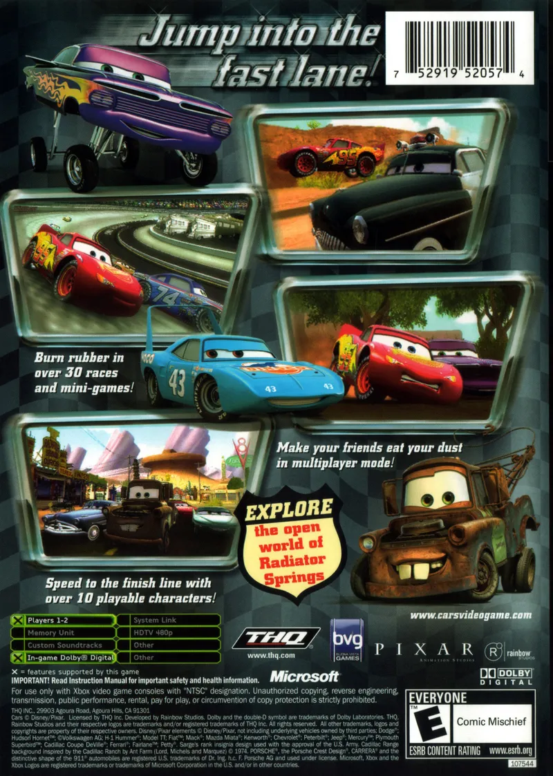 Cars box back