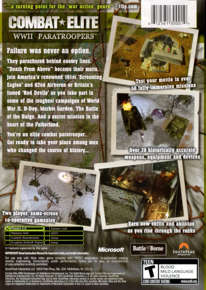 Combat Elite: WWII Paratroopers box back