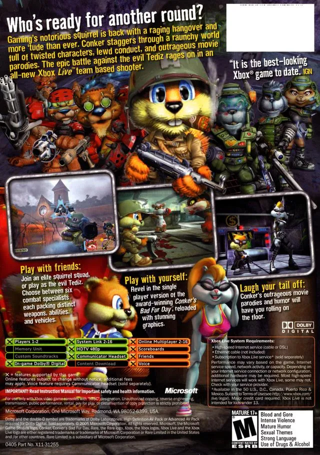 Conker: Live & Reloaded box back