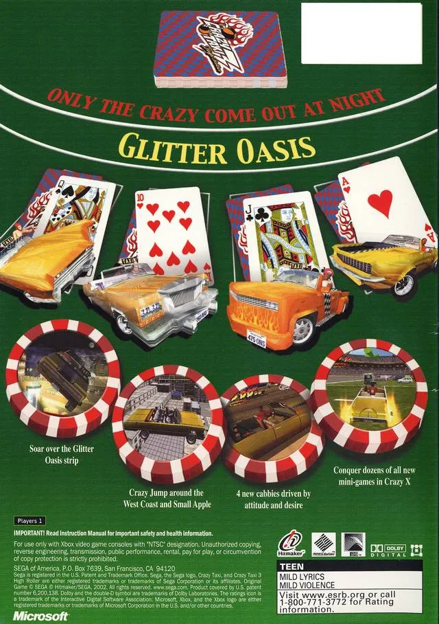 Crazy Taxi 3: High Roller box back