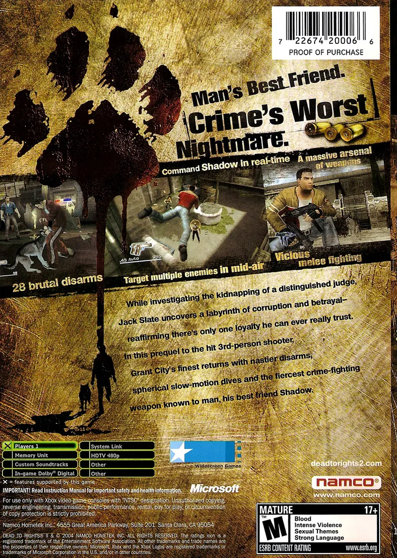 Dead to Rights II box back