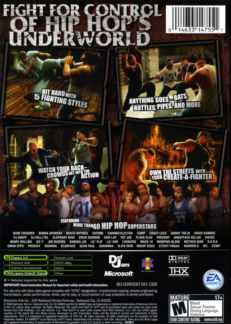 Def Jam: Fight for NY box back