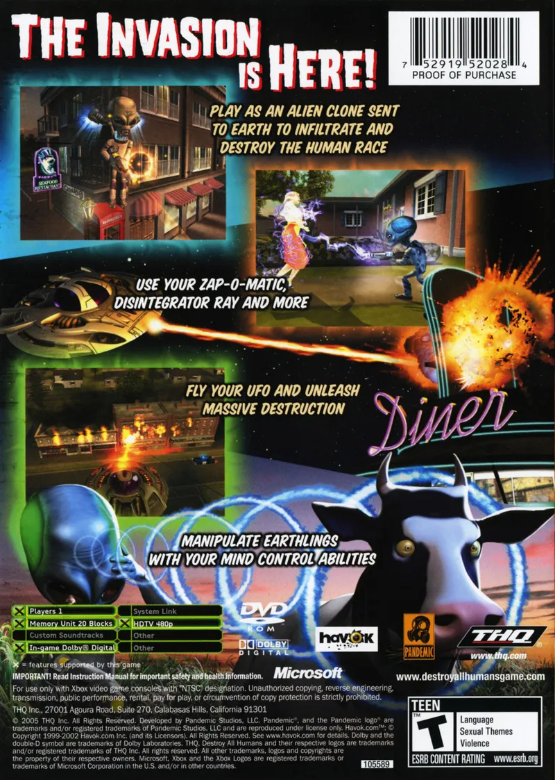 Destroy All Humans! box back