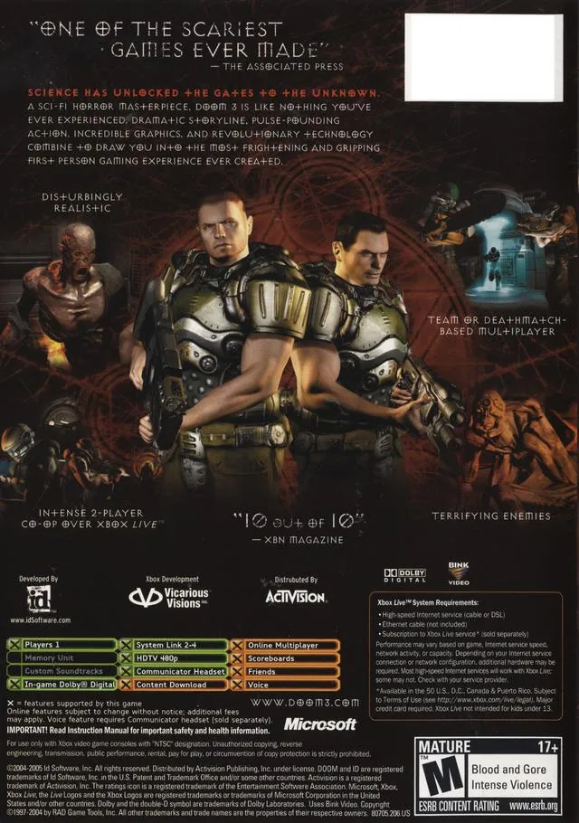 DOOM 3 box back