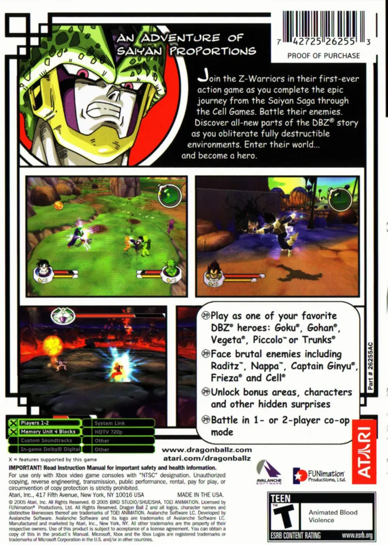Dragon Ball Z: Sagas box back