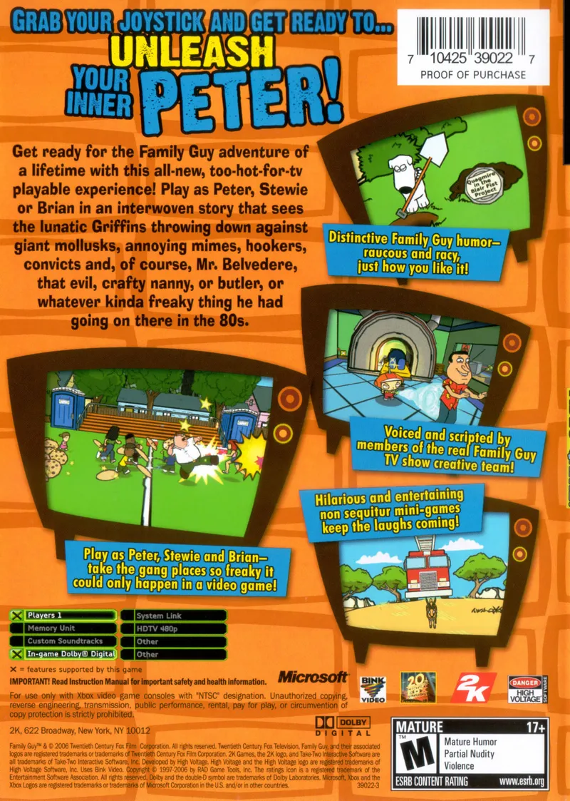 Family Guy Video Game! box back