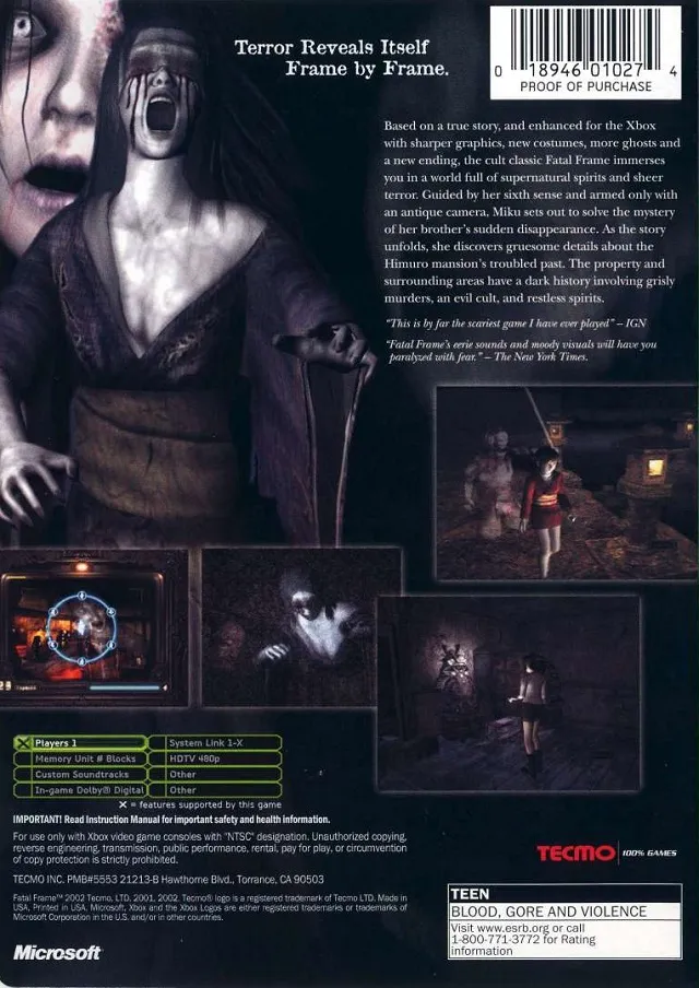 Fatal Frame box back