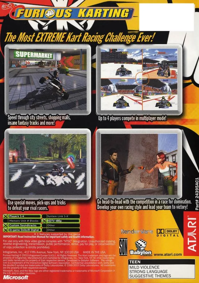 Furious Karting box back