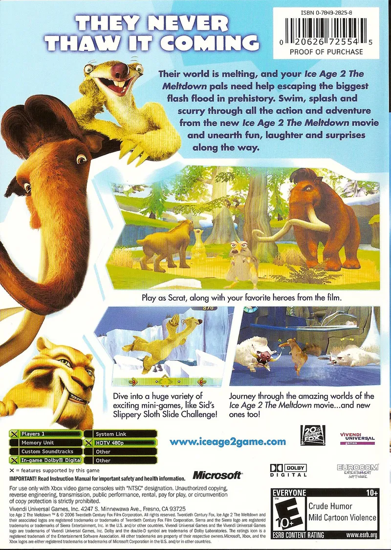 Ice Age 2: The Meltdown box back