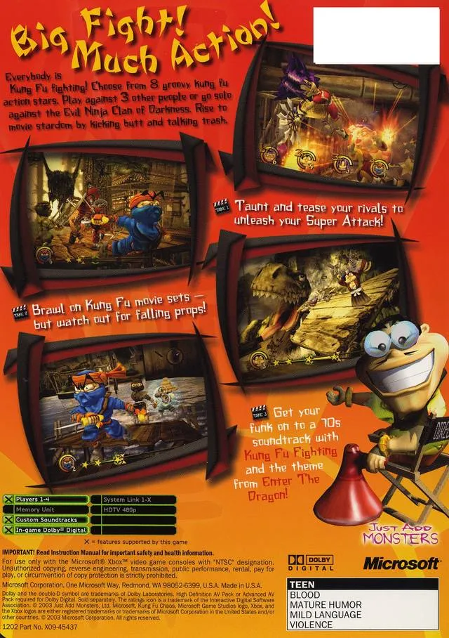 Kung Fu Chaos box back
