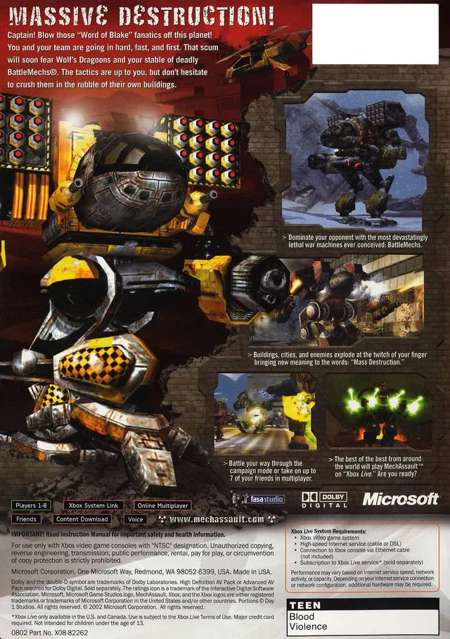 MechAssault box back
