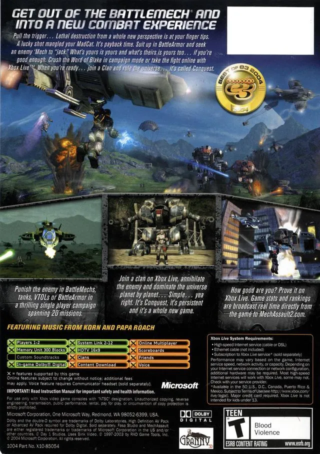 MechAssault 2: Lone Wolf box back