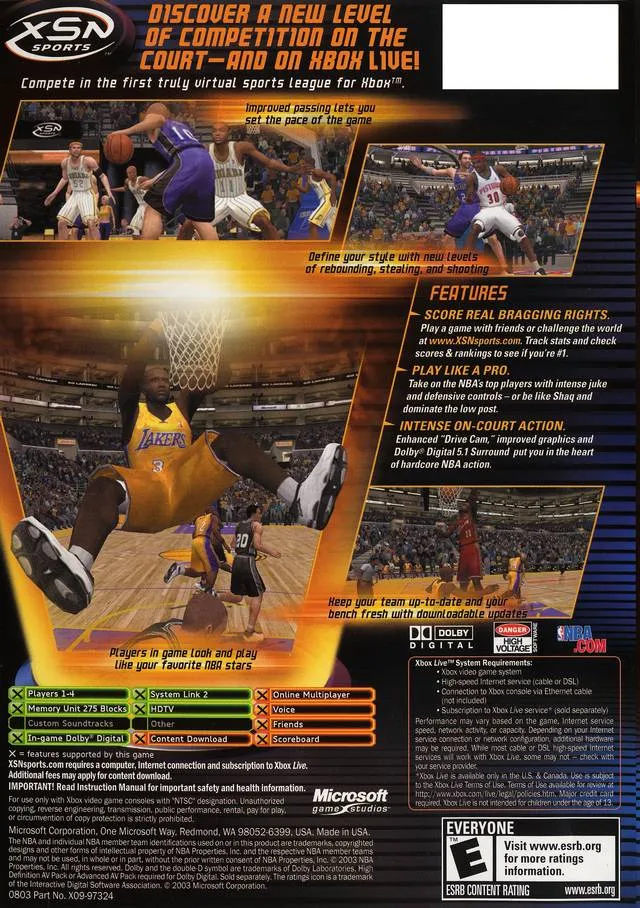 NBA Inside Drive 2004 box back