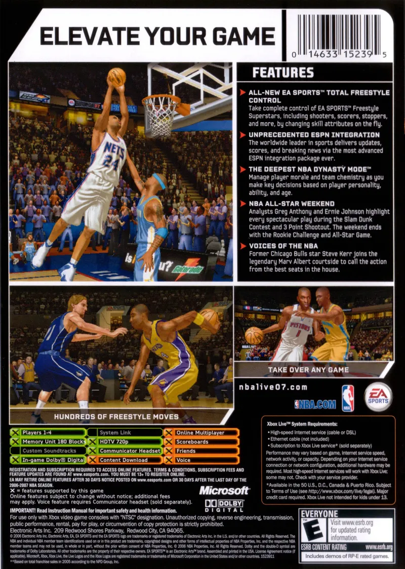 NBA Live 07 box back