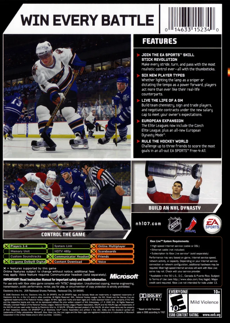 NHL 07 box back