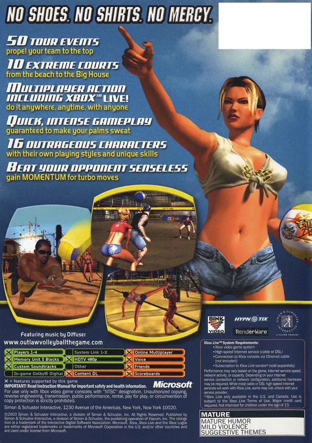 Outlaw Volleyball box back