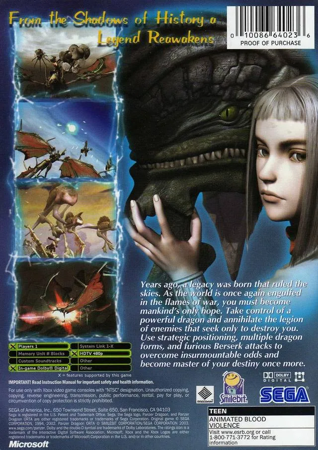 Panzer Dragoon Orta box back