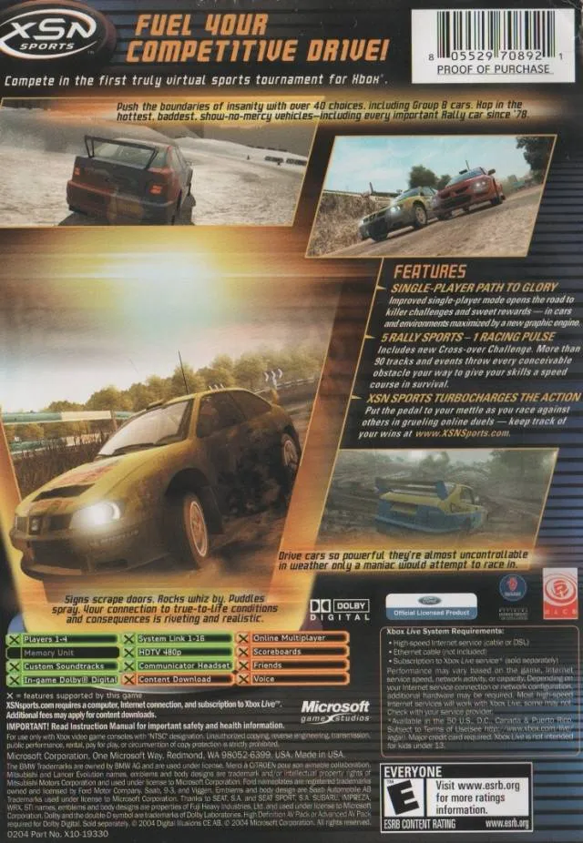 Rallisport Challenge 2 box back