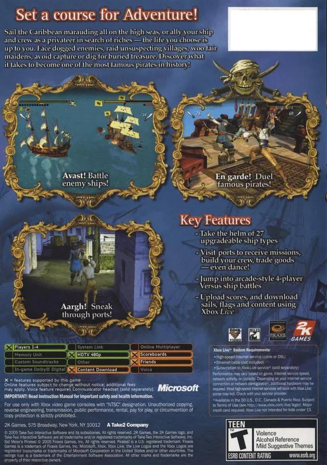 Sid Meier's Pirates! box back