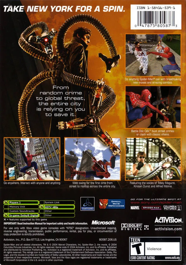 Spider-Man 2 box back