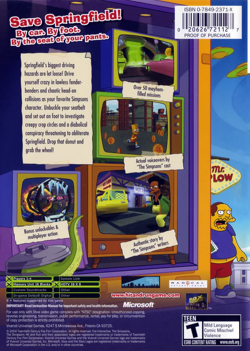 The Simpsons: Hit & Run box back