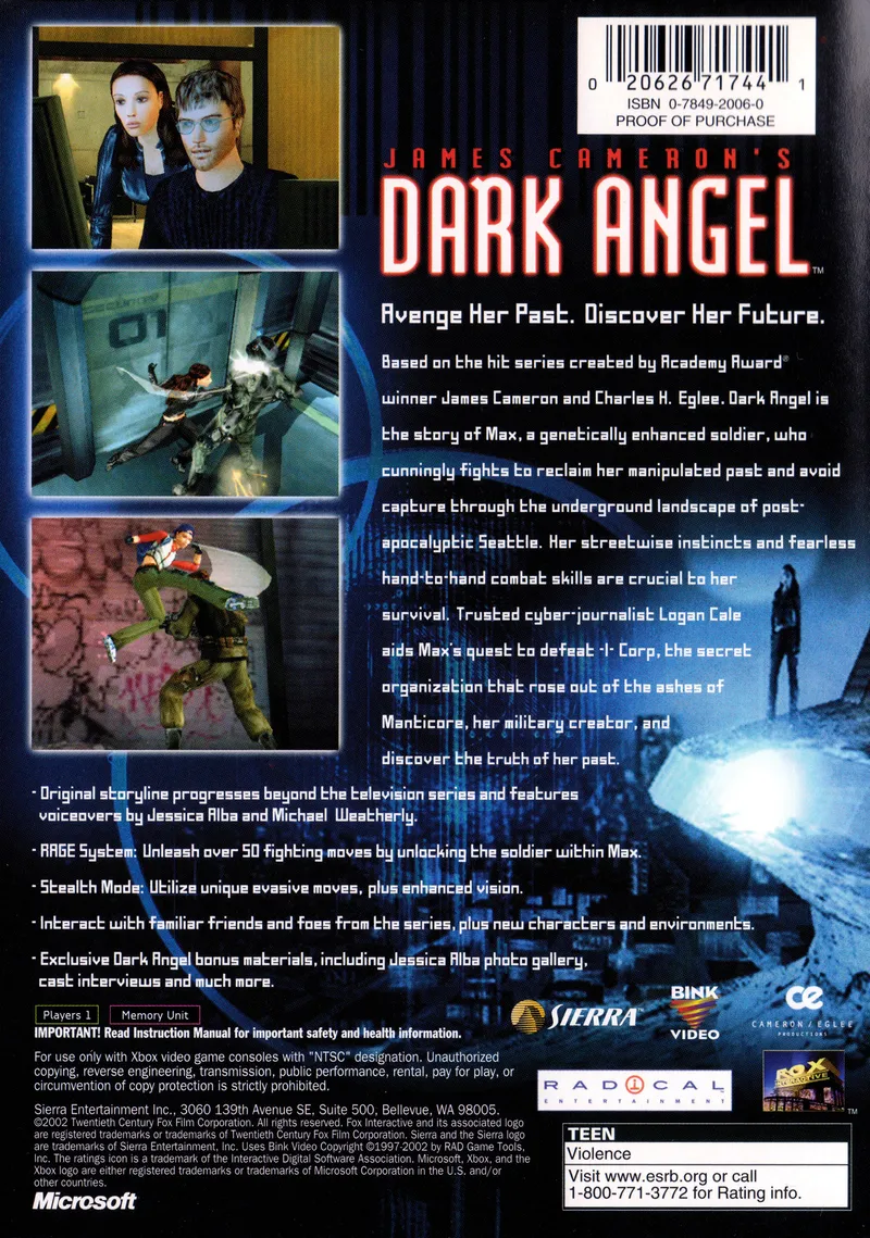 Dark Angel box back