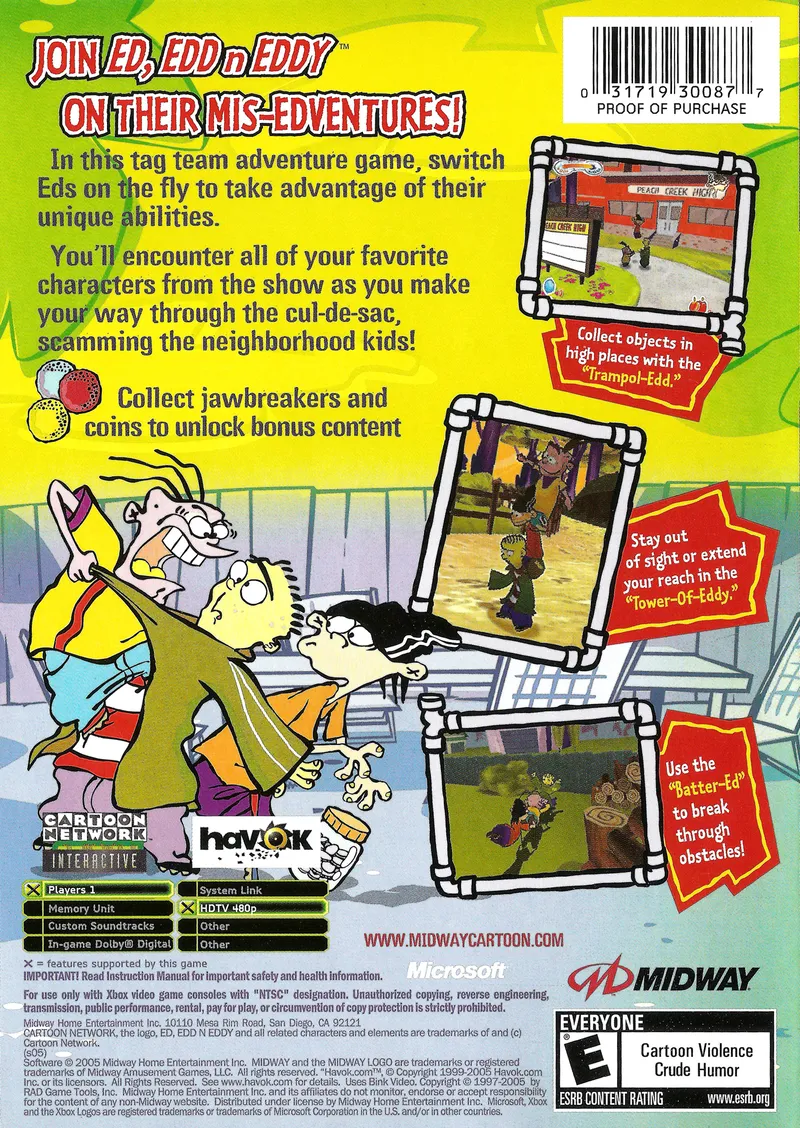 Ed, Edd n Eddy: The Mis-Edventures box back