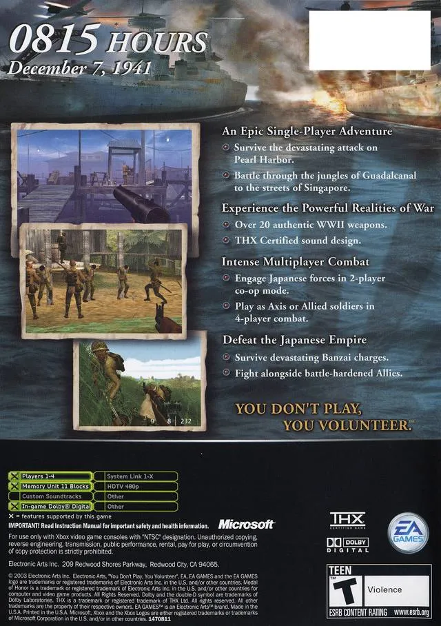 Medal of Honor: Rising Sun box back