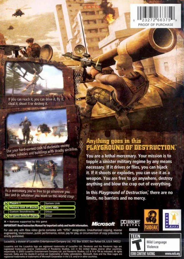 Mercenaries: Playground of Destruction box back