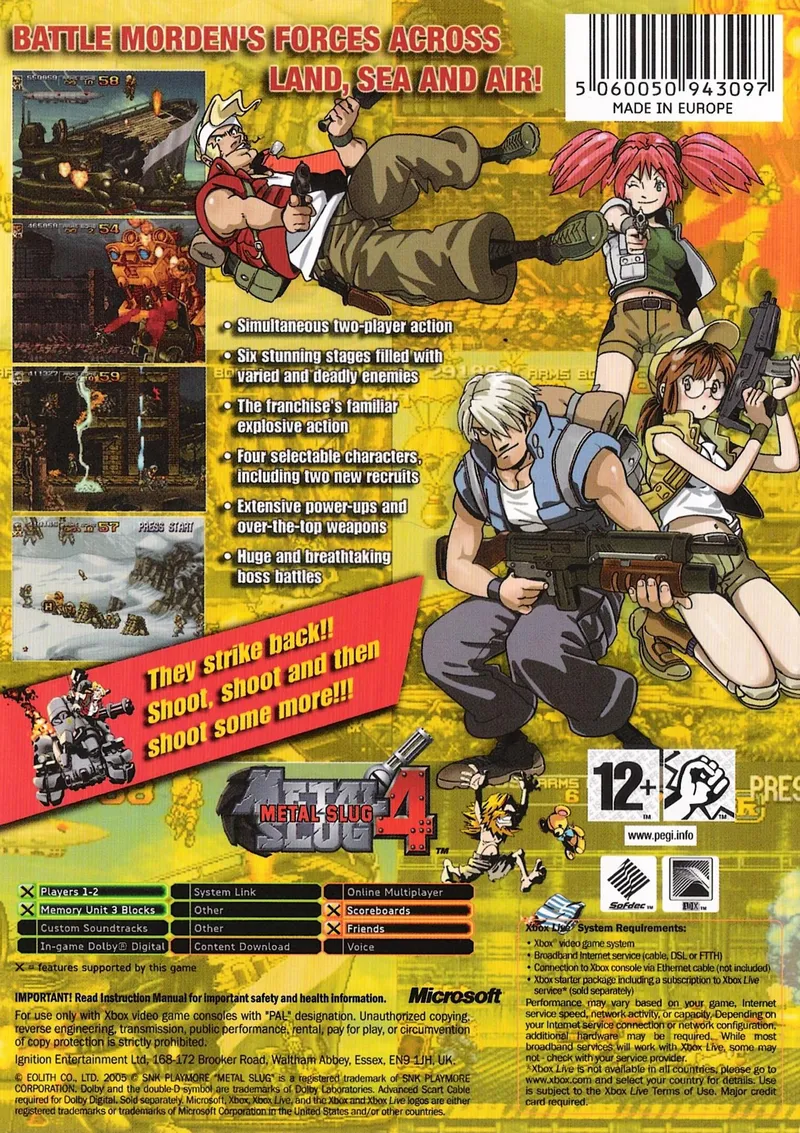Metal Slug 4 box back