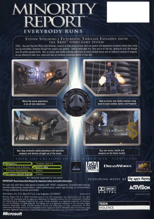 Minority Report: Everybody Runs box back