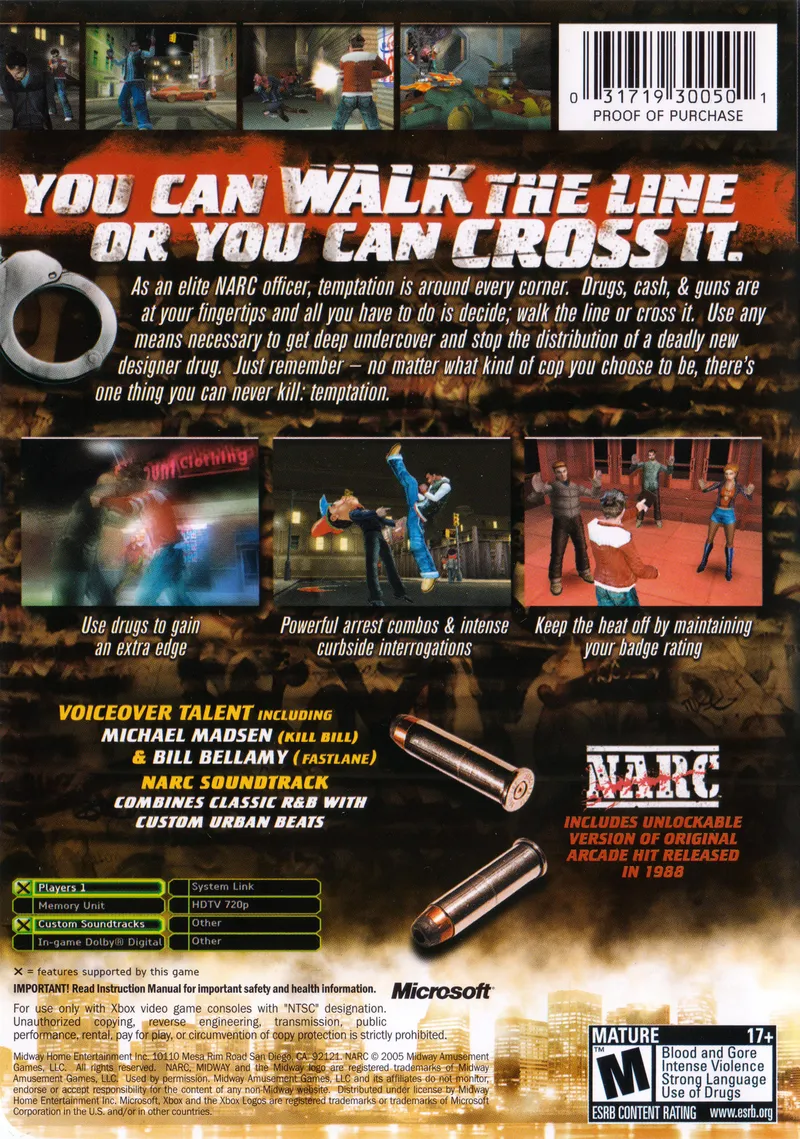 NARC box back