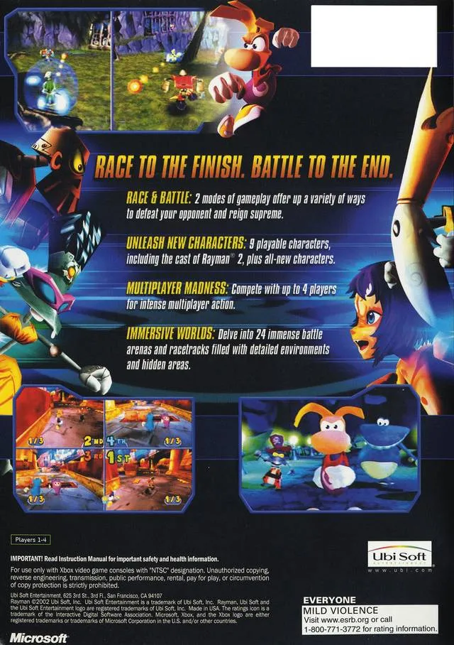 Rayman Arena box back