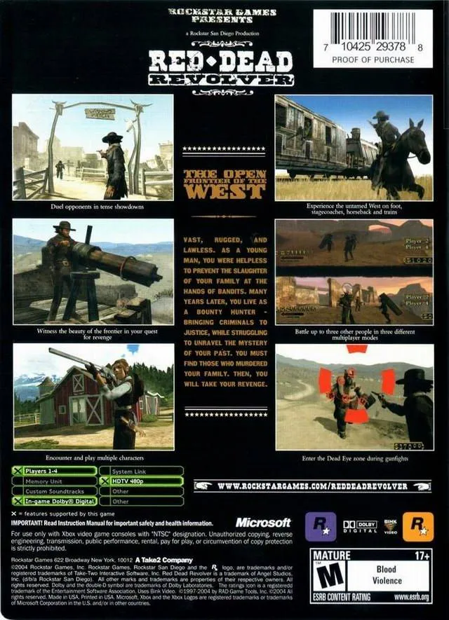 Red Dead Revolver box back