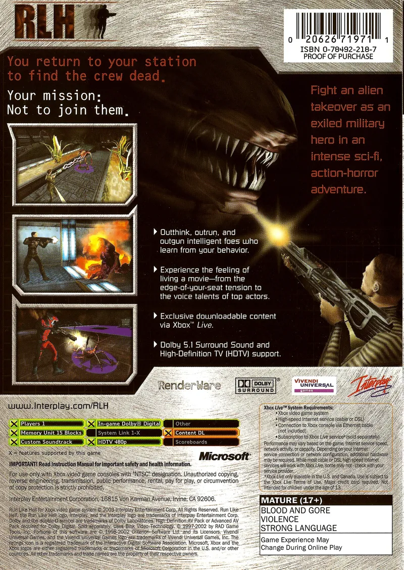 Run Like Hell: Hunt or Be Hunted box back