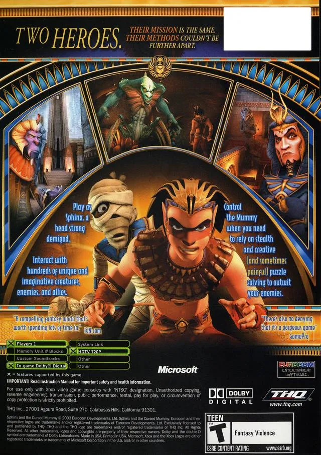 Sphinx and the Cursed Mummy box back
